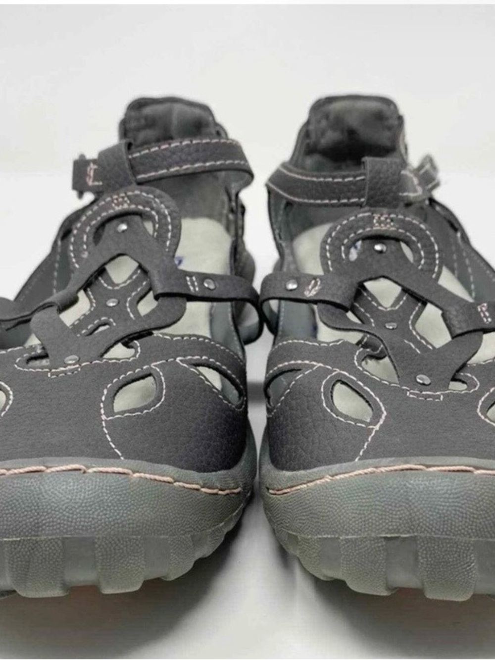 JBU by Jambu Sidney Vegan Leather Mary Jane Sandals Charcoal Grey Size 10M